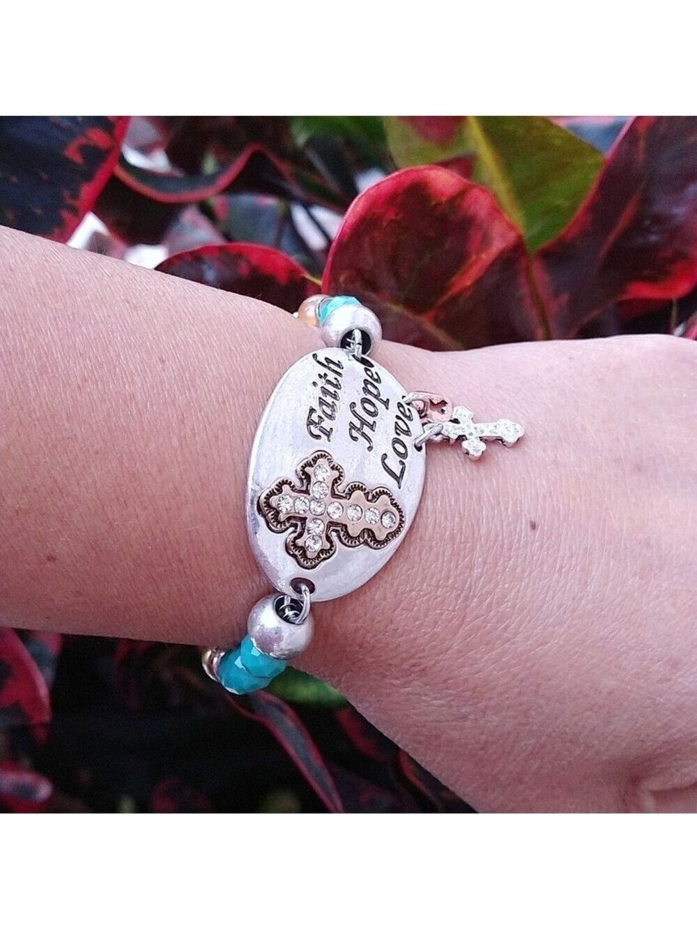 NWT Western Faith Hope Love Stretch Bracelet - Picture 3 of 5